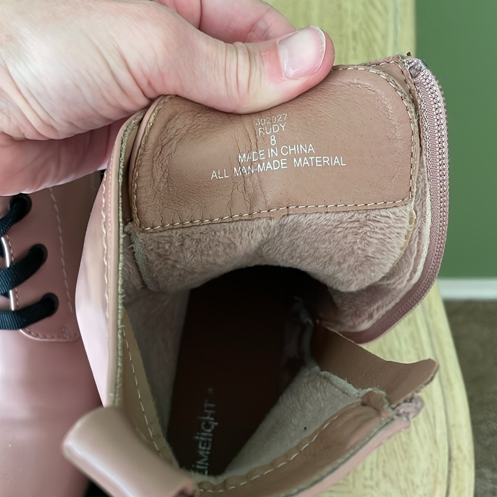 Limelight Dusty Pink Combat Boots - Picture 9 of 9